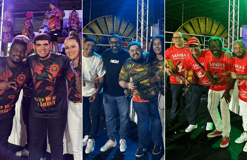 As parcerias de Diego Nicolau, Rafael Mikaiá e Tavinho Cidade se classificaram para grande final de samba-enredo da Mocidade Unida da Glória.