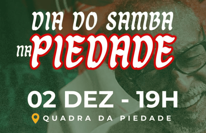 Piedade celebra Dia Nacional do Samba com grande encontro nesta terça