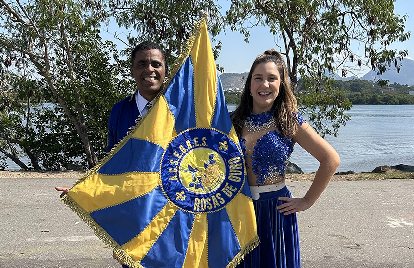 Kleyson Faria e Mariana Calazans formam o novo casal de mestre-sala e porta-bandeira da Rosas de Ouro